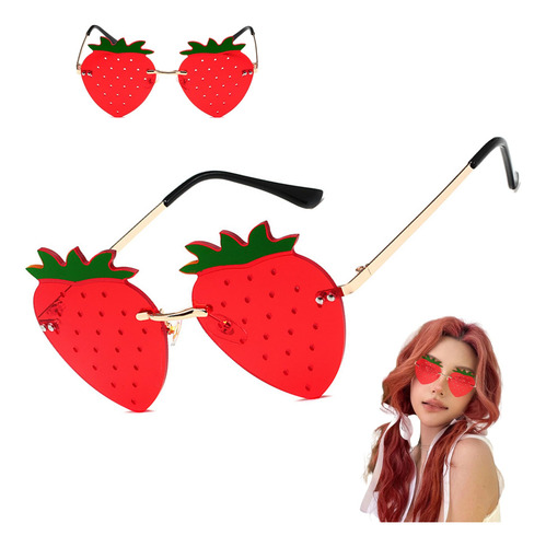 Gafas De Fresa, Gafas Sol Fresa Con Almohadilla La Nariz