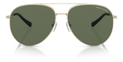 Óculos de sol masculinos originais Armani Exchange Ax2043, cor verde, cor da moldura, dourado
