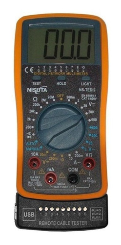 Multimetro Tester Digital C/buzzer + Cables Red Rj45 Nisuta!
