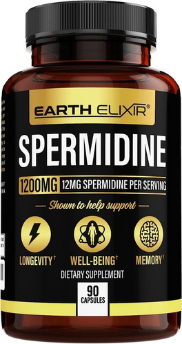 Earth Elixir Spermidine Pura Ultra Concentrada +1200mg X90un