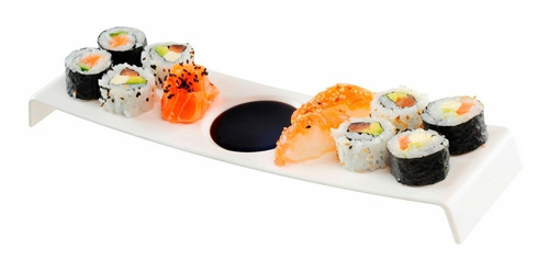 Plato Bandeja Para Sushi Dip Picadas Con Set De 2 Palitos