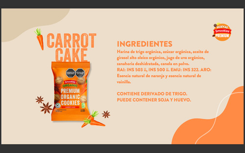 Smookies Premium Sabor Carrot Cake X 120 Gr 8 Unidades