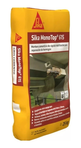 Sika Monotop 615 Mortero Bolsa 25 Kg Reparacion Capa Gruesa
