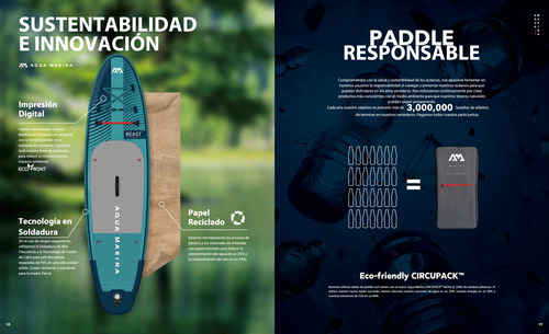 Tabla Paddle Surf Inflable 265cm Wave | Aqua Marina Azul