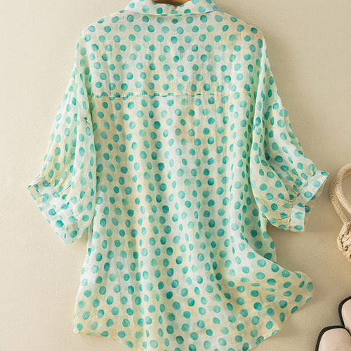 Blusa Casual De Manga Corta Con Cuello Redondo De Moda Para