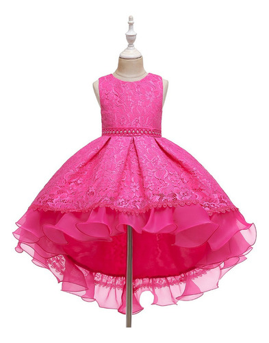 Elegante Vestido Rosa Para Fiesta De Cumpleaños Para Niñas