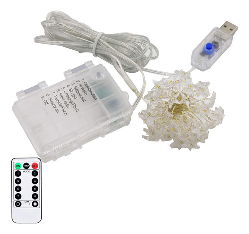Luces De Cuerda De Estrella Twinkle 40 Led Spring Garden Usb