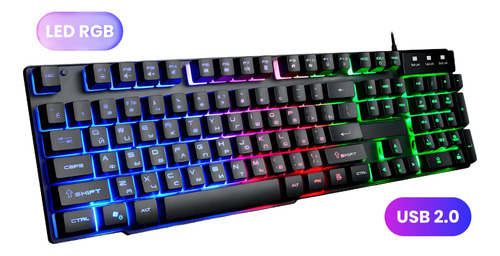 Teclado Gamer Semi Mecânico Led Rgb Abnt2 Usb Pc Ps4 Xbox