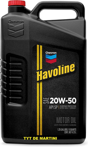 Havoline 20w50 Americano Lubricante 4,73 Lt - Tyt