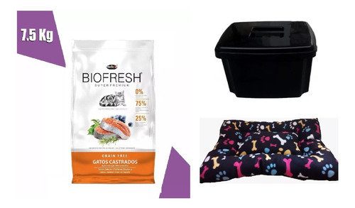 Biofresh Gato Castrado 7,5k Con Contenedor Y Colchoneta