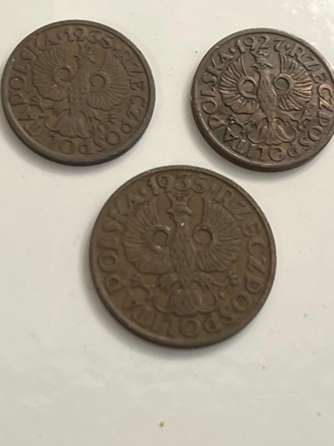 Lote De Monedas De Polonia De 1 Grosz Y 2 Grosz