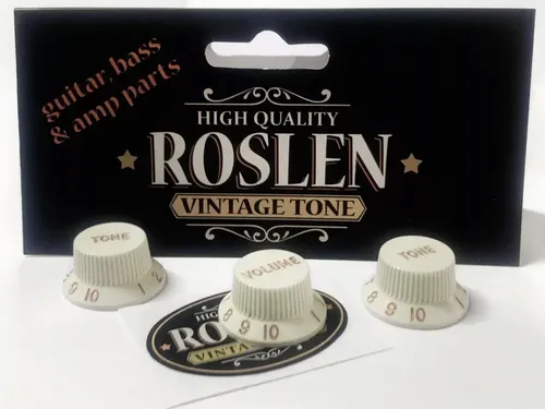 Set Manopole Crema Per Chitarra Elettrica Stratocaster&reg; 24 Spline Per Potenziometri CTS, US