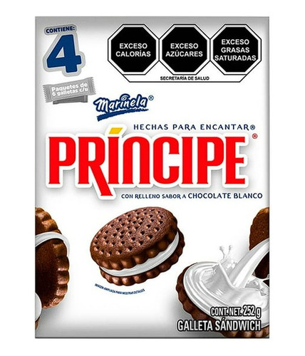 Galletas Principe Marinela Sabor Chocolate Blanco 252g