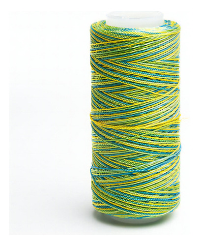 Caja 6 Pzs Hilo Crochet Nylon Sedificado Selanusa Color Verde/amarillo