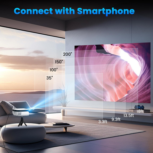 Proyector Nicpow Mini, Proyector Portátil Con 1080p Y 7500l