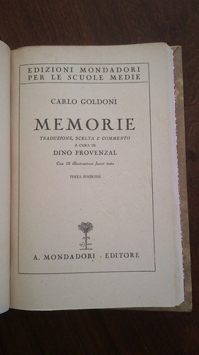 Imagen 1 de 5 de Memorie Carlo Goldoni - Traduzione Dino Provenzal