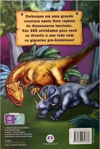 Livro 365 Atividades de Dinossauros Todolivro Crianças Filhos