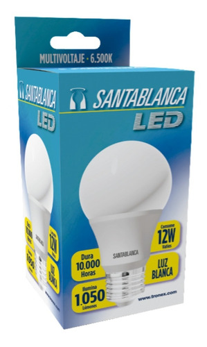 Bombillo Led Luz Blanca Fría Santa Blanca 12 W