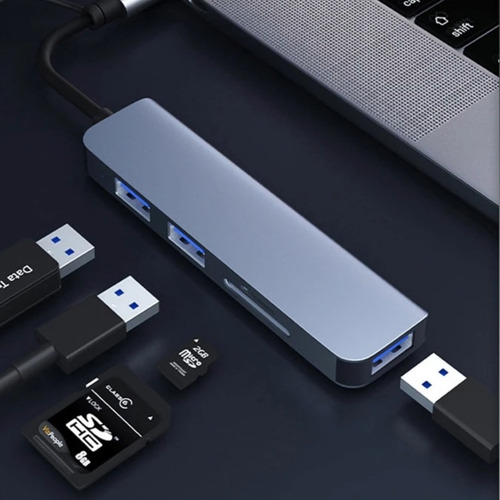 Adaptador Hub 5 En 1 Seisa 4k Multifuncional 3 Usb Ios Win