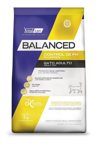 Alimento Vitalcan Balanced Control Ph  Gato Adulto 2 kg