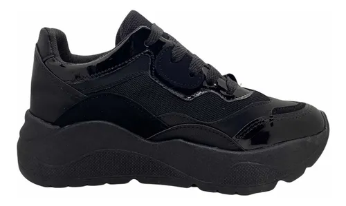 Tenis De Plataforma Super Moda Juveniles Negros Baratos