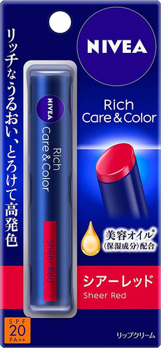 Bálsamo Labial Nivea Rich Care&color Spf20+ Sheer Red