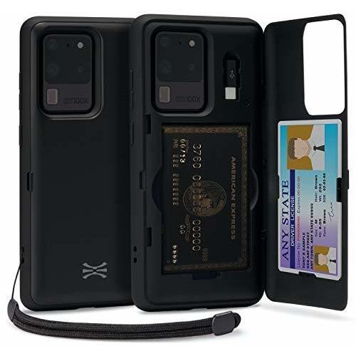 Funda Para Galaxy S20 Ultra Guarda Tarjetas Negro +correa