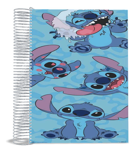 Caderno Lilo E Stitch 20 Matéria Personalizada Escolar Pers Branco