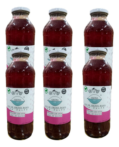 Jugo De Frutilla Con Stevia Savona Fit 6 Botellas X 500cc