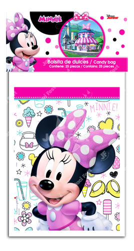 Mimi Minnie Mouse Rosa Fiesta Bolsita Para Dulces Min0m1