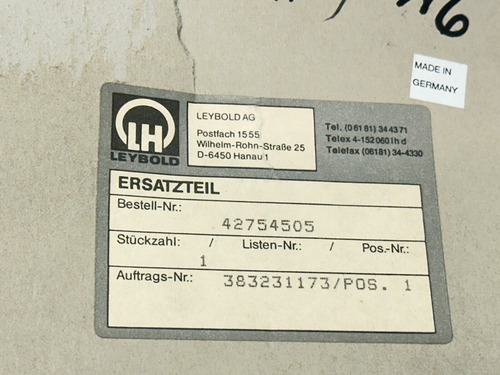 Leybold 42754505 Trw02 Slot In Card 4.275-2973/a Bbf
