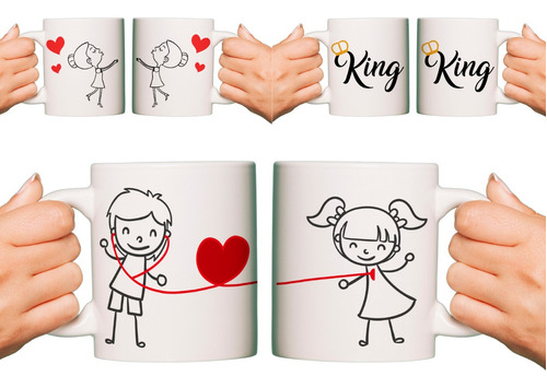 Pareja De Taza Ceramica Enamorados Dia San Valentin Novios