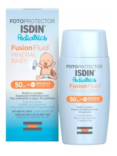 Fotoprotector Isdin. Pediatrics. Fusion Fluid, Mineral Baby