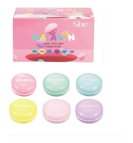 Macaron Nail Polish Remover Pads Removedoras S.he Cosmetics