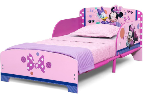 Delta Children Minnie Mouse - Cama Infantil De Madera Y Meta