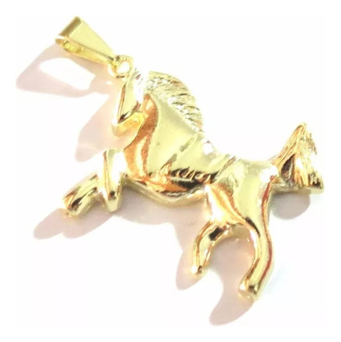 Pingente Cavalo Country Cavalgando Folheado Ouro 18k