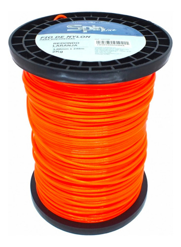 Fio De Nylon 3,00mm Redondo 2kg 248 Metros Laranja Vulcan