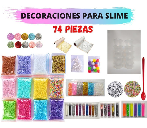 Kit Para Slime  Glitter Fimos Chunchy Envases Alas De Angel