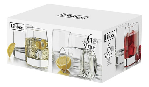 Set 6 Vasos Vibe Rock 355 Ml - Libbey Color Agua