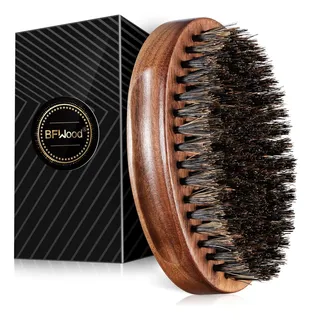 Cepillo Para Barba Bfwood Boar Bristle, Madera Negra, Nogal,