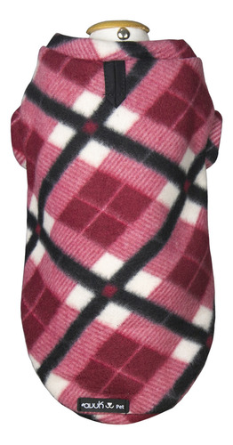Agasalho De Inverno Soft Xadrez Vermelho Tamanho Gg Para Cachorro Até 11kg