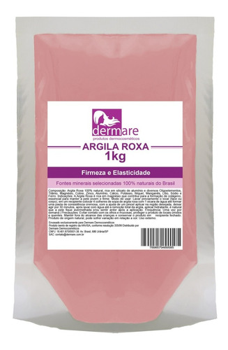 Argila Roxa 1kg - Dermare (clareadora E Rica Em Magnésio)