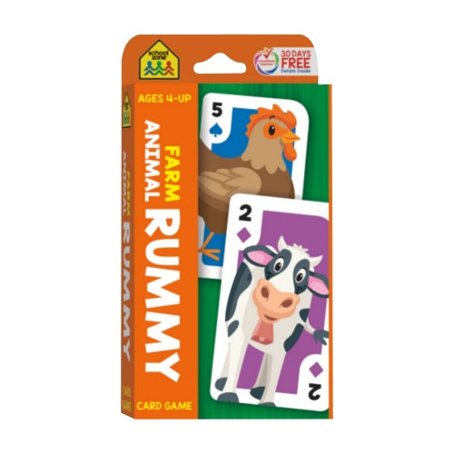 Farm Animal Rummy Flash Cards School Zone 05023 Tarjetas