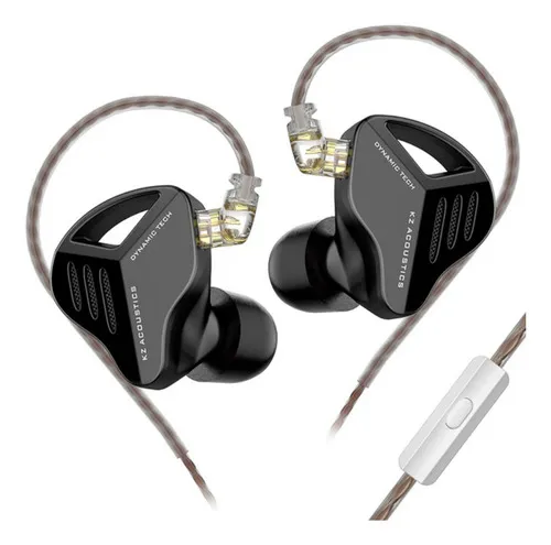 Auriculares HiFi Kz Zvx con micrófono, color negro, color claro