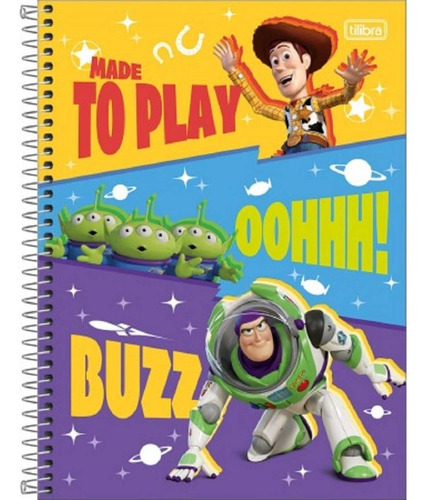 Caderno Toy Story Capa Dura 1 Matéria 80 Folhas To Play