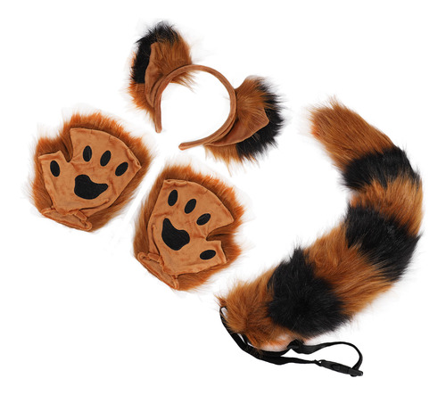 Kit De 3 Diademas Con Forma De Orejas Peludas Y Set De Cospl