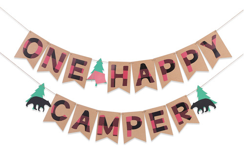 Cartel De «one Happy Camper»  Decoraciones De Primer Cumple