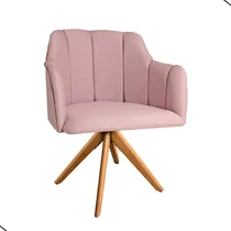 Comprar Cadeira Poltrona Decorativa Ágata Linhas Giratória Madeira