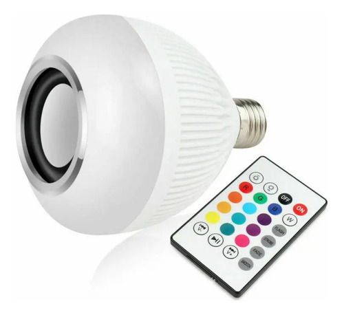 Lampada Caixa De Som Led Rgb Bluetooth Contr Remoto 110/220v