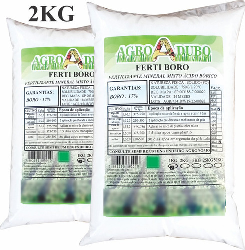 Ácido Bórico Puro Soluvel Fertilizantes 2kg